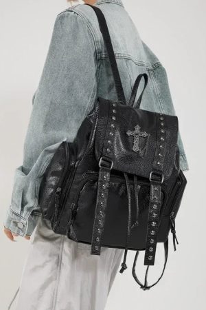 New Style Trends - Y2k Goth Cross Backpack - Outfit Ideas