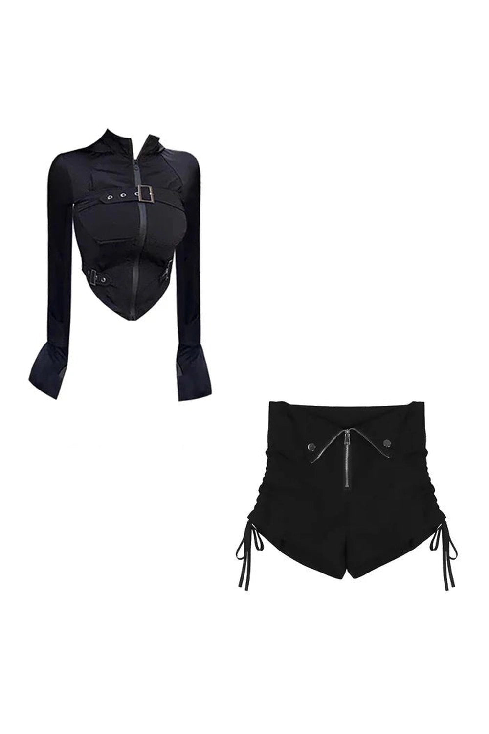 New Style Trends - Y2K Gothic Two-Piece Set - Outfit Ideas