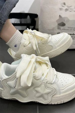 New Style Trends - Y2k Kawaii Cosmic Glow Star Sneakers - Outfit Ideas