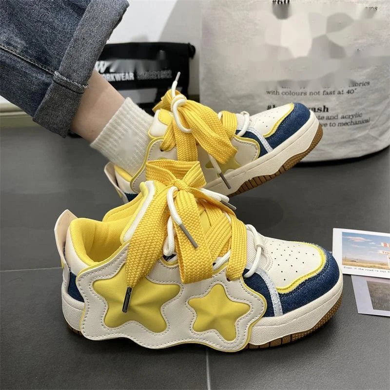 New Style Trends - Y2k Kawaii Cosmic Glow Star Sneakers - Outfit Ideas