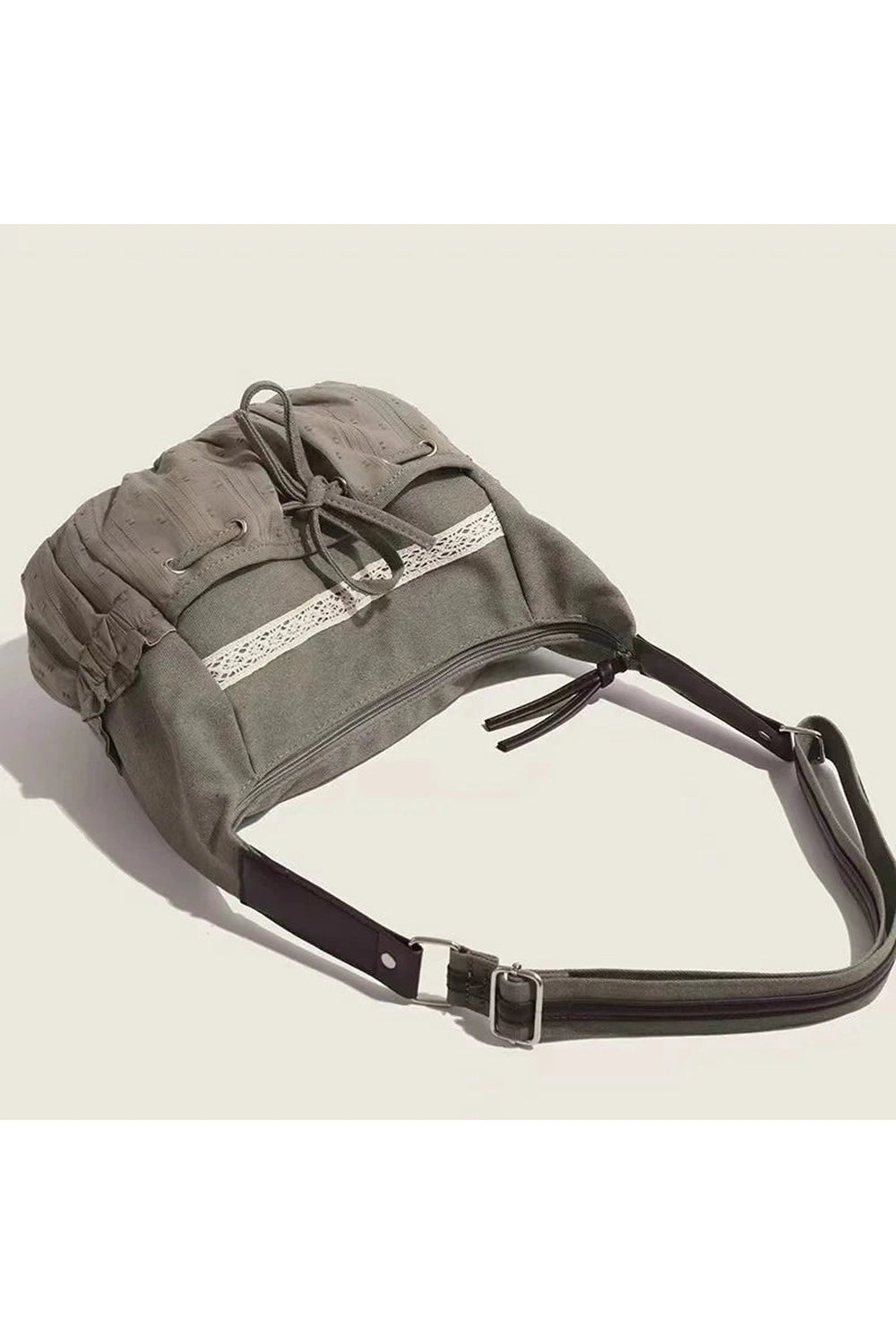 New Style Trends - Y2k Lace-Trim Hobo Bag - Outfit Ideas New Style Trends - Y2k Lace-Trim Hobo Bag - Outfit Ideas