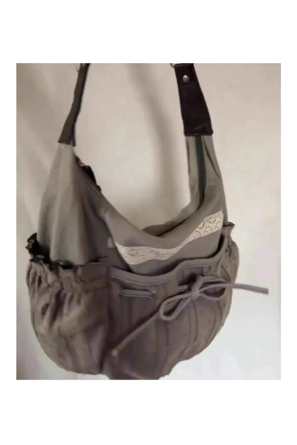 New Style Trends - Y2k Lace-Trim Hobo Bag - Outfit Ideas New Style Trends - Y2k Lace-Trim Hobo Bag - Outfit Ideas