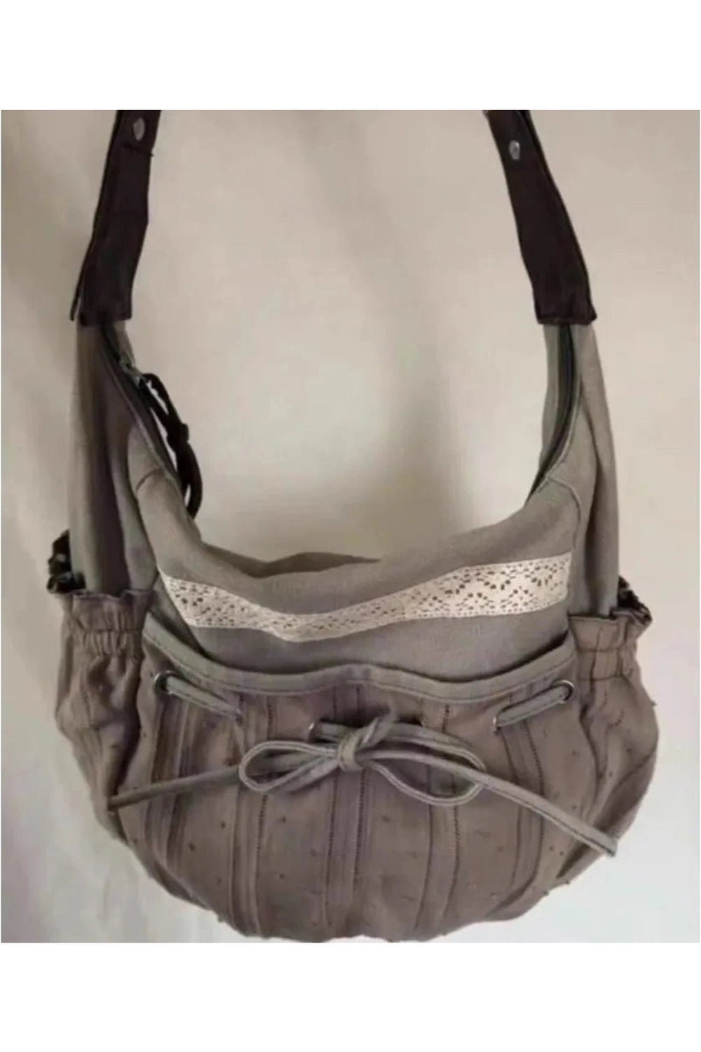 New Style Trends - Y2k Lace-Trim Hobo Bag - Outfit Ideas