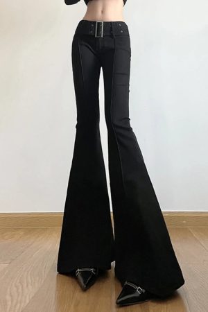 New Style Trends - Y2k Midnight Sculpt Flare Pants - Outfit Ideas