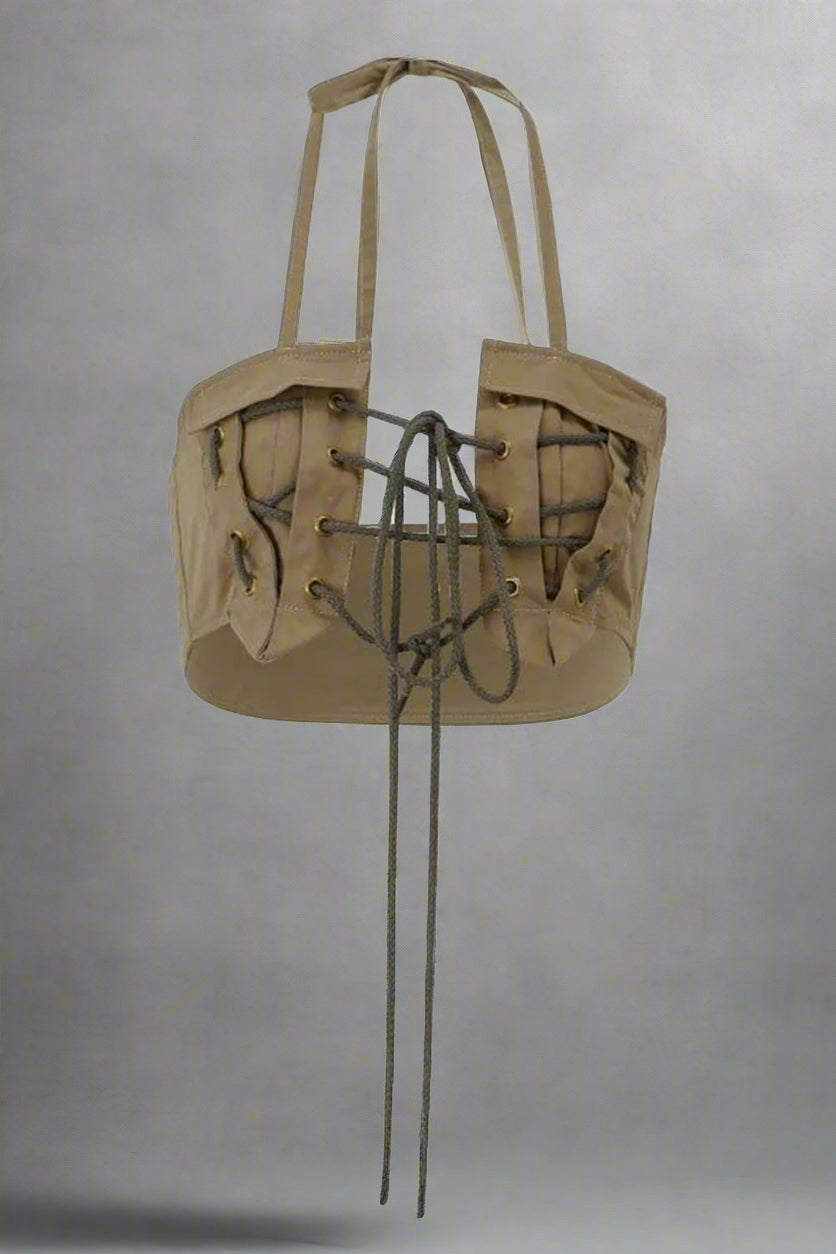 New Style Trends - Y2k Military Lace-Up Crop Top - Outfit Ideas