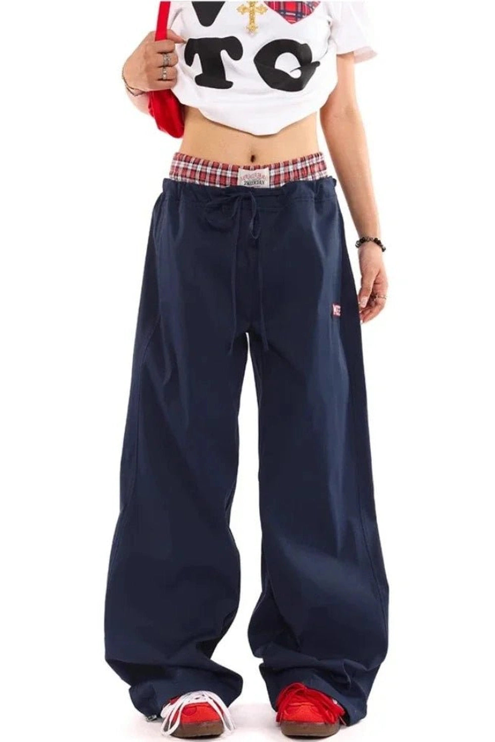 New Style Trends - Y2k Navy Baggy Streetwear Pants - Outfit Ideas