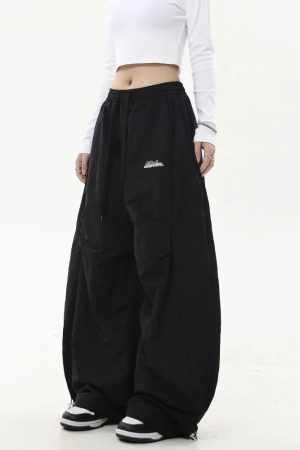 New Style Trends - Y2k Neutral Oversized Parachute Pants - Outfit Ideas
