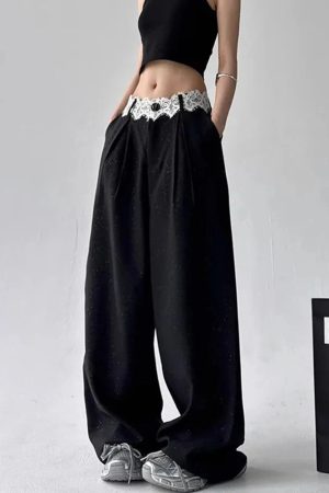 New Style Trends - Y2k Noir Lace Peekaboo Edgy Pants - Outfit Ideas