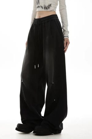 New Style Trends - Y2k Oversized Drawstring Lounge Pants - Outfit Ideas