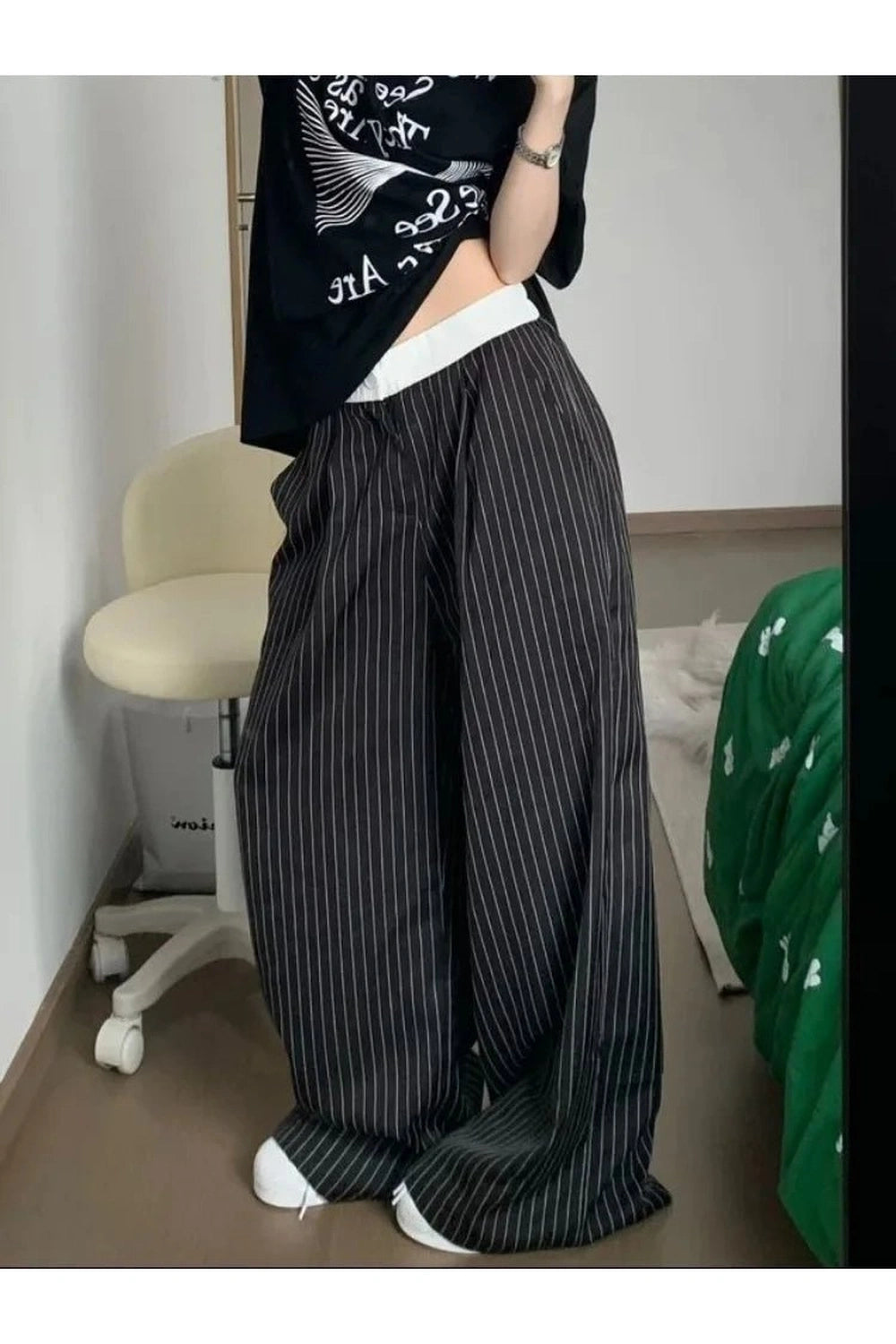 New Style Trends - Y2k Oversized Striped Palazzo Pants - Outfit Ideas