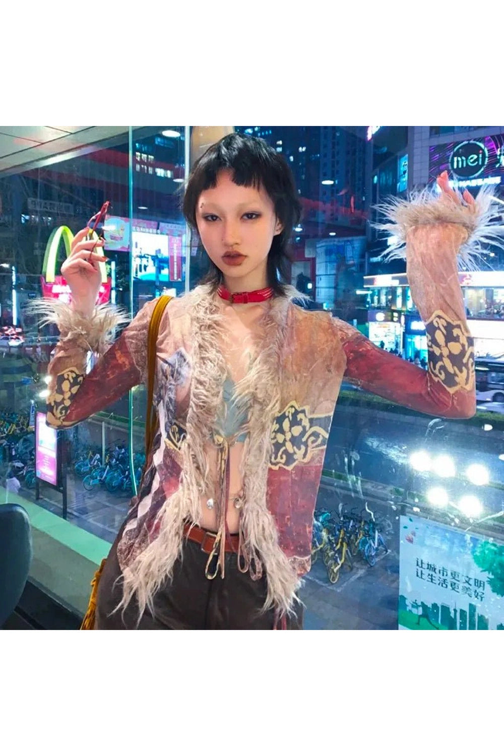 New Style Trends - Y2k Rave Tassel Mesh Alt Irregular Shirt - Outfit Ideas