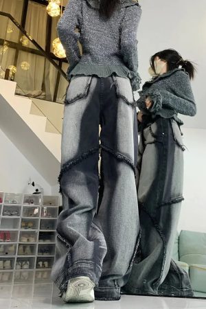 New Style Trends - Y2k Raw White High Waisted Jeans - Outfit Ideas