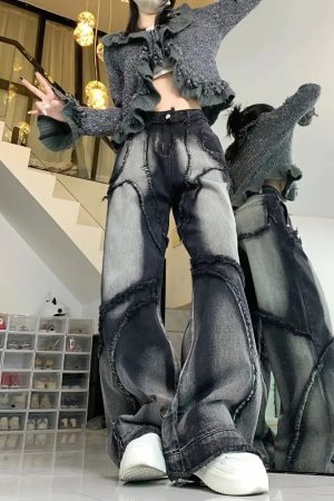 New Style Trends - Y2k Raw White High Waisted Jeans - Outfit Ideas