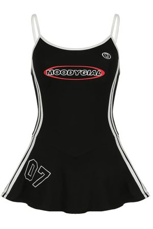New Style Trends - Y2k Retro Racerbabe Varsity Mini Dress - Outfit Ideas