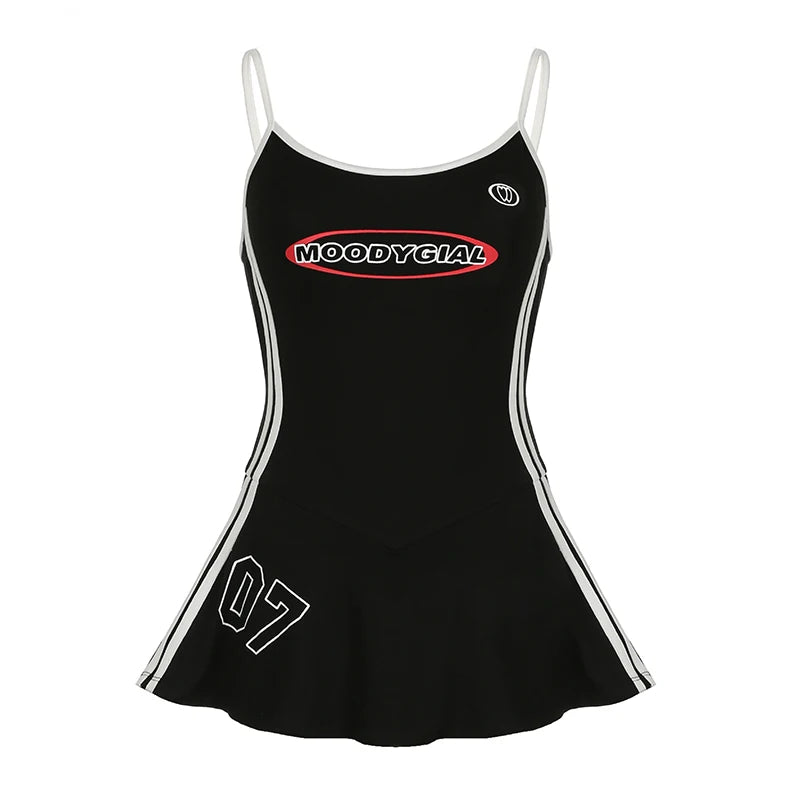 New Style Trends - Y2k Retro Racerbabe Varsity Mini Dress - Outfit Ideas