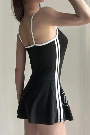 New Style Trends - Y2k Retro Racerbabe Varsity Mini Dress - Outfit Ideas