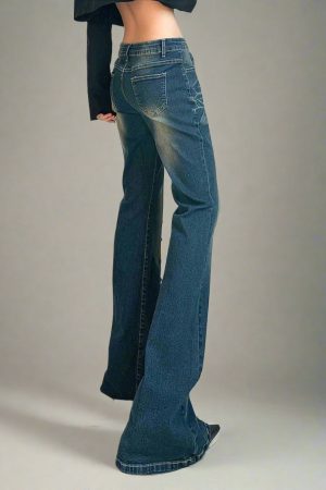 New Style Trends - Y2k Retro Studded Midnight Flare Jeans - Outfit Ideas