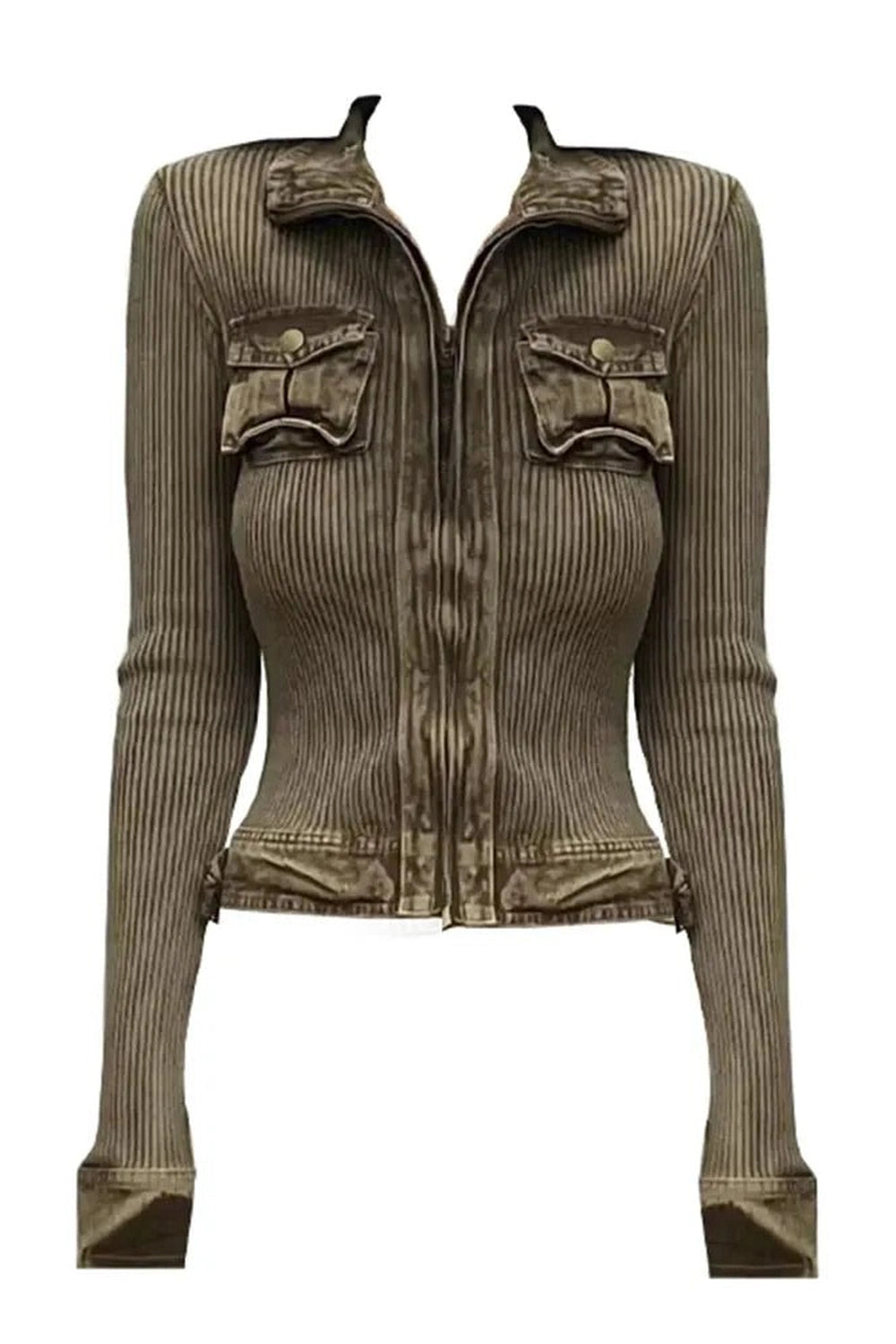 New Style Trends - Y2k Retro Zip Cropped Cardigan - Outfit Ideas