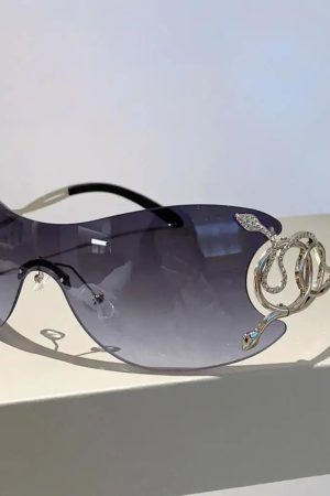 New Style Trends - Y2k Serpent Luxe Shield Sunglasses - Outfit Ideas