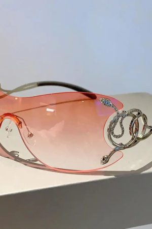 New Style Trends - Y2k Serpent Luxe Shield Sunglasses - Outfit Ideas
