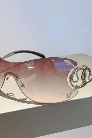 New Style Trends - Y2k Serpent Luxe Shield Sunglasses - Outfit Ideas