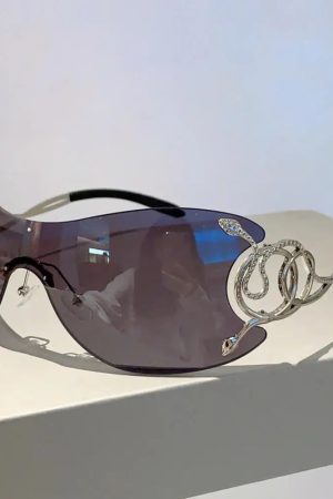 New Style Trends - Y2k Serpent Luxe Shield Sunglasses - Outfit Ideas