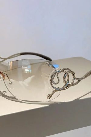 New Style Trends - Y2k Serpent Luxe Shield Sunglasses - Outfit Ideas