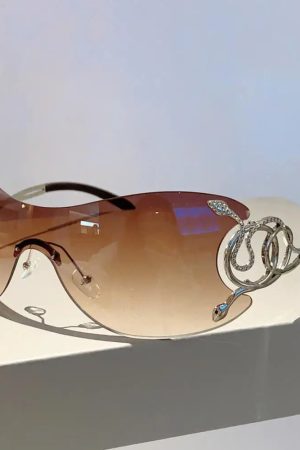 New Style Trends - Y2k Serpent Luxe Shield Sunglasses - Outfit Ideas