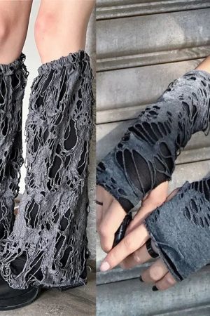 New Style Trends - Y2k Shredded Chaos Leg & Arm Warmers - Outfit Ideas