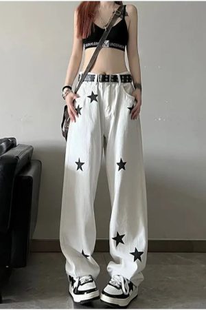 New Style Trends - Y2k Star Print High Waist Jeans - Outfit Ideas