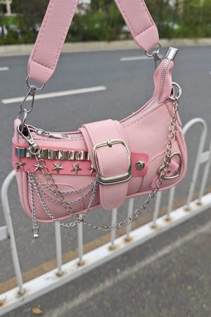 New Style Trends - Y2K Star Studded Shoulder Bag - Outfit Ideas