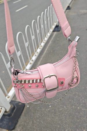 New Style Trends - Y2K Star Studded Shoulder Bag - Outfit Ideas