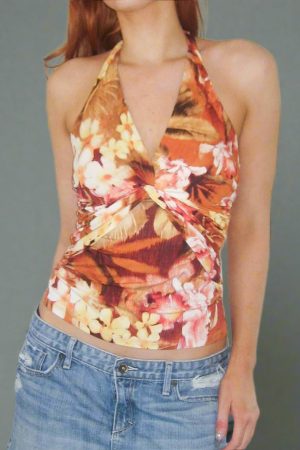 New Style Trends - Y2K Sunset Bloom Top - Outfit Ideas