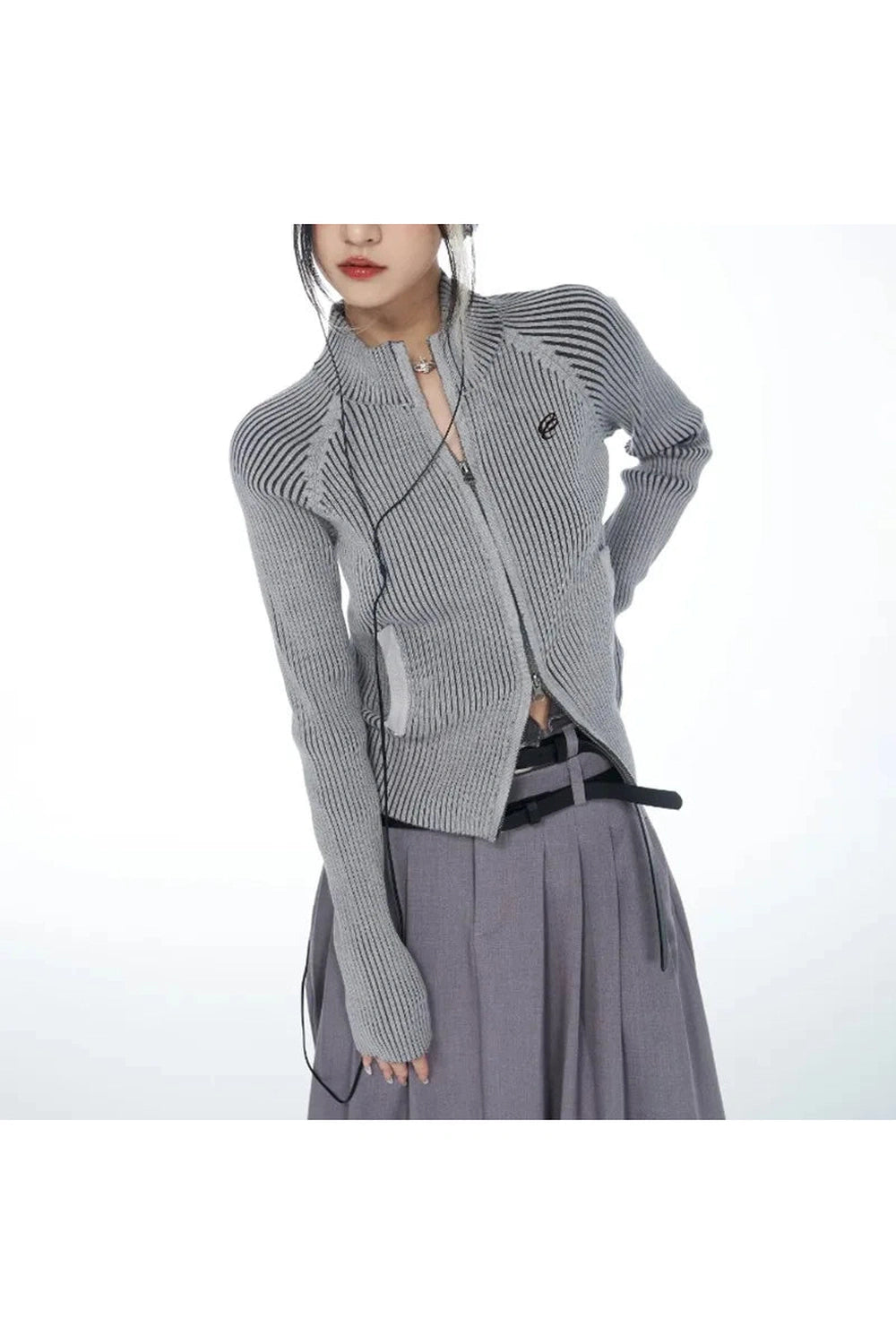 New Style Trends - Y2k Urban Ribbed Zip-Up Jacket - Outfit Ideas