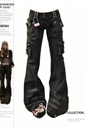 New Style Trends - Y2k Utility Cargo Flare Pants - Outfit Ideas