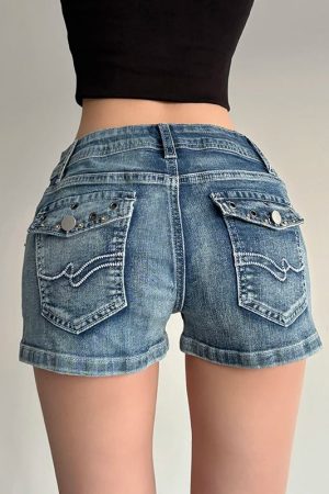 New Style Trends - Y2k Wave Wash Cuffed Shorts - Outfit Ideas