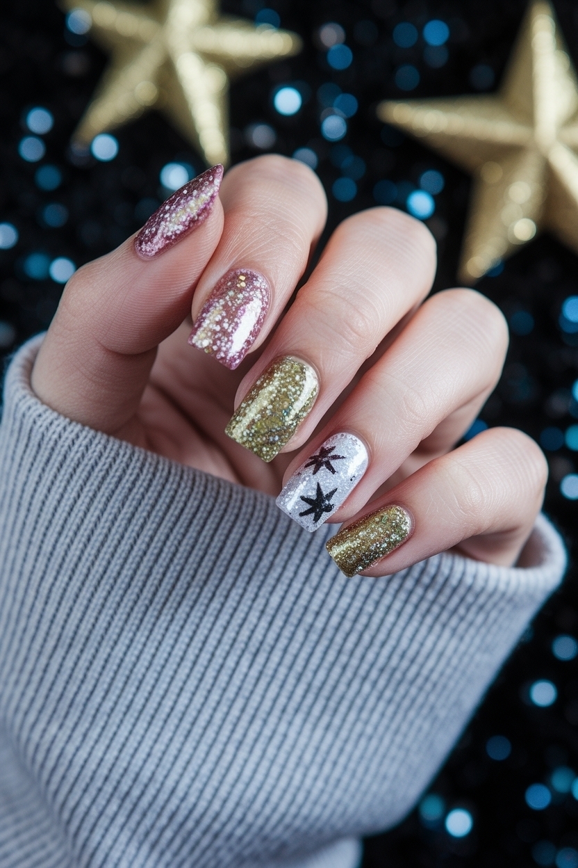 New Years Eve Nails Glitter: Sparkle and Shine This Year outfit idea