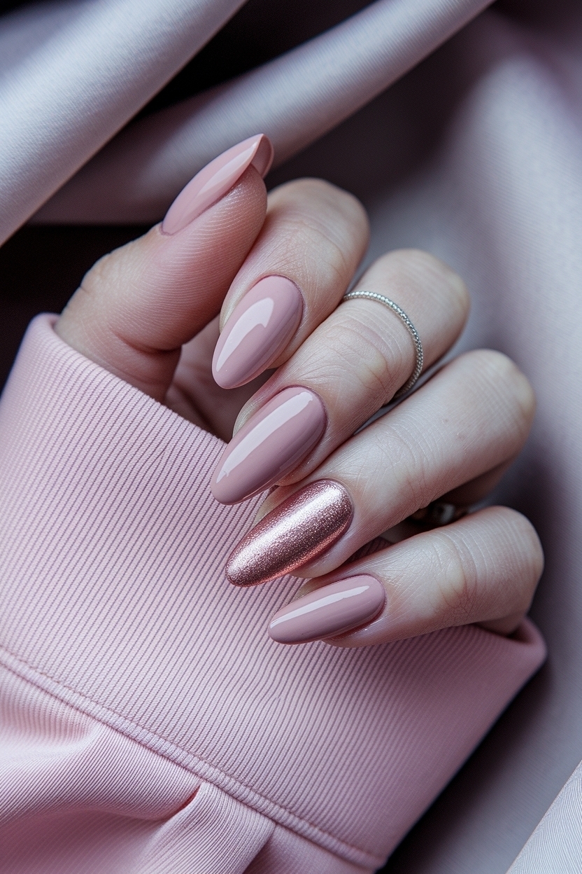 Nude and Rose Gold Nails: Elegant and Versatile Looks outfit idea