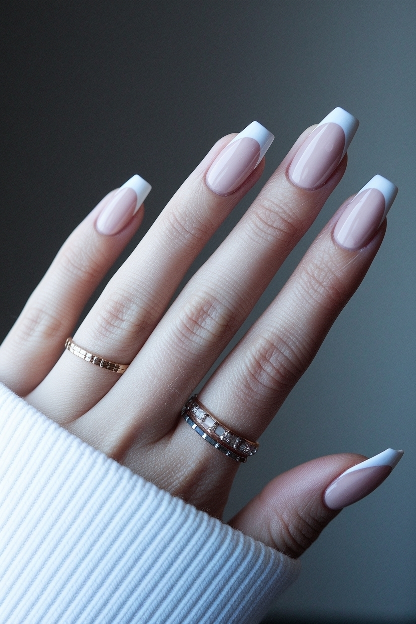 Off White French Tip Nails: Subtle Sophistication outfit idea