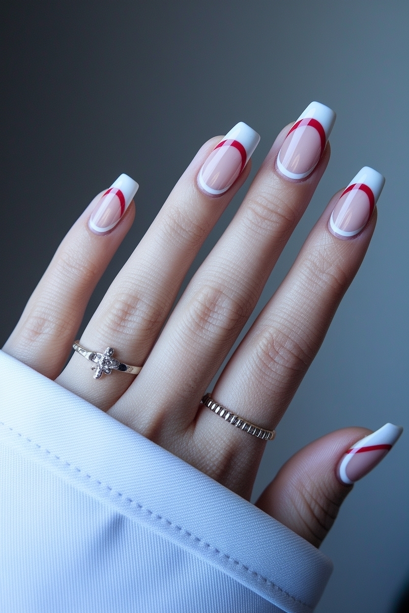 Old School French Tip Nails: Timeless Elegance Reimagined outfit idea