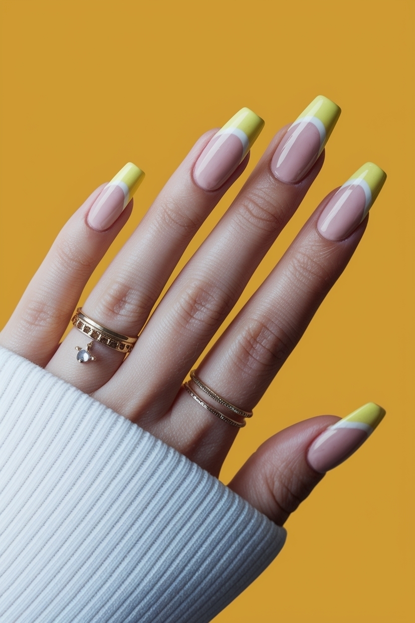 Pastel Yellow French Tip Nails: Perfect for Spring Looks outfit idea