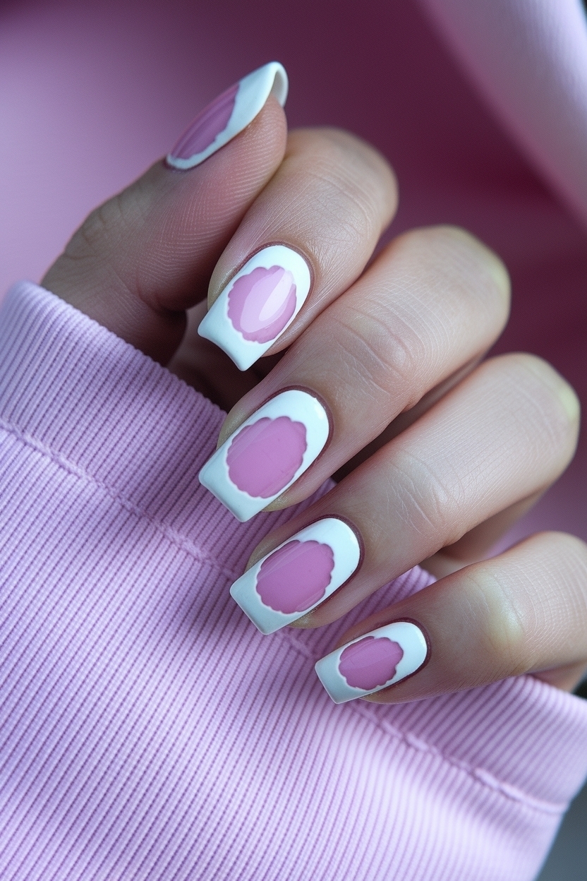 Pink and White French Nails: Elegant Nail Art Ideas outfit idea