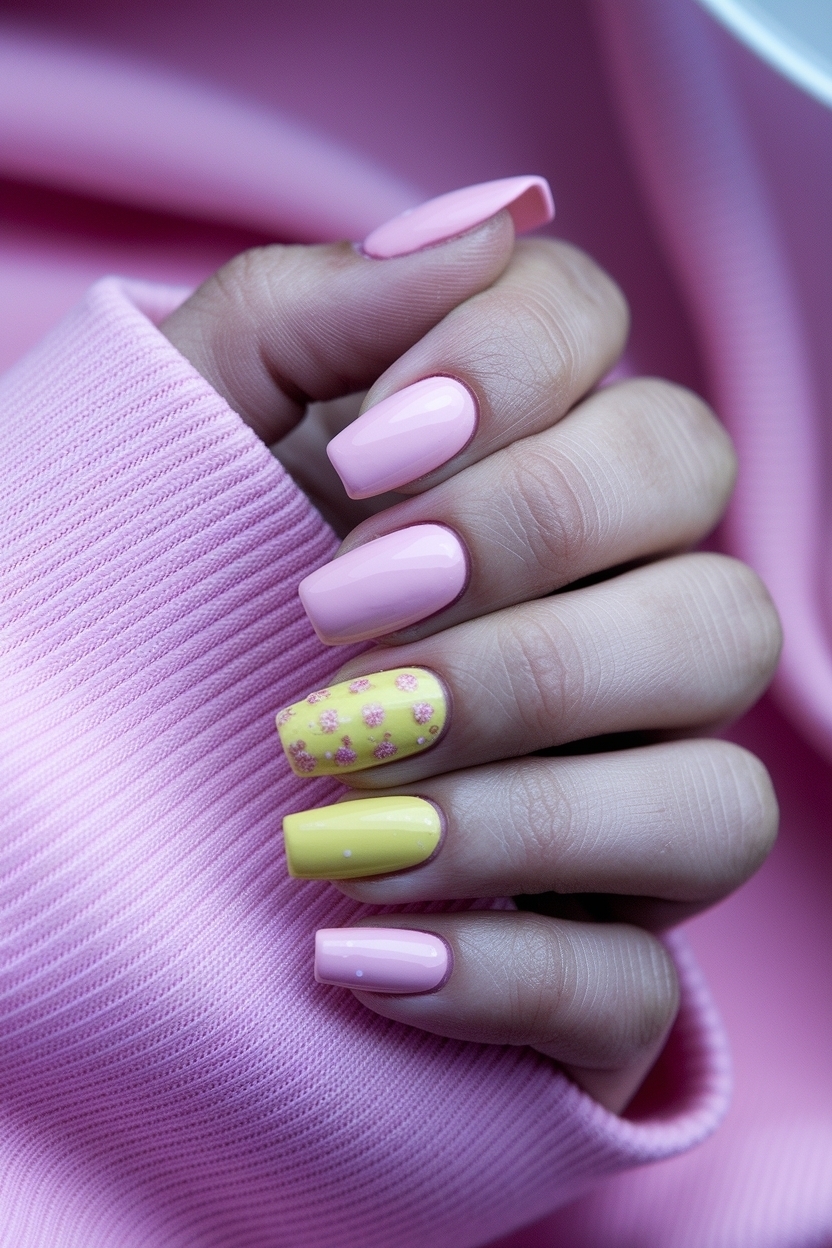 Pink and Yellow Nail Designs: Bright and Cheerful Looks outfit idea