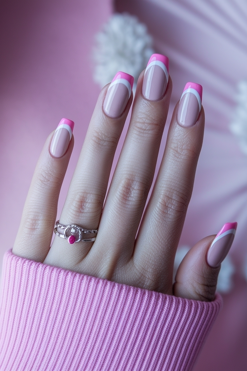Short Pink French Tip Nails: A Stylish Yet Practical Choice outfit idea