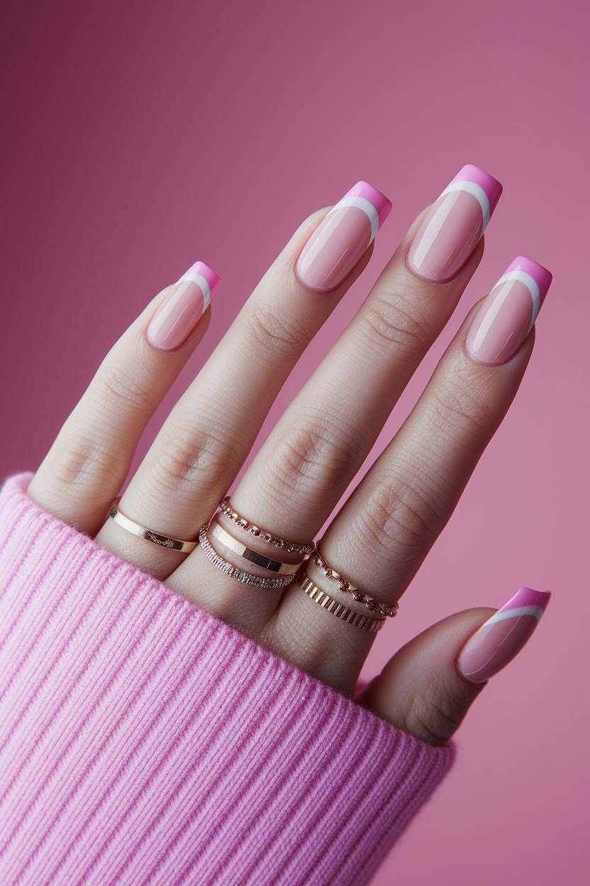Chic and Timeless Pink French Tip Nails Square Designs outfit idea