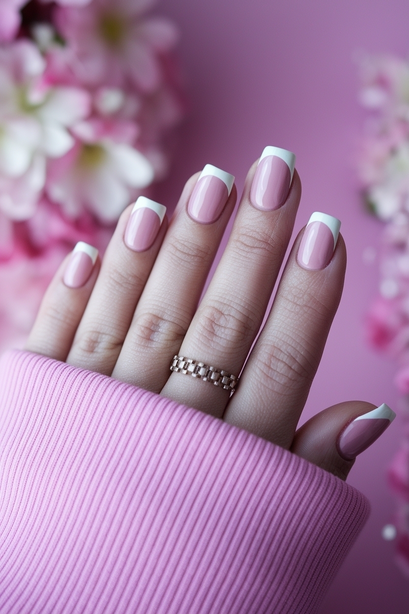 Pampering Your Toes with Pink French Tip Nails outfit idea