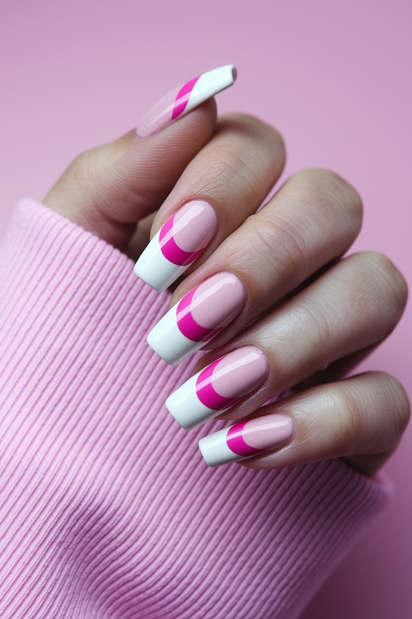 Stylish Pink on Pink French Nails for Classy Looks outfit idea