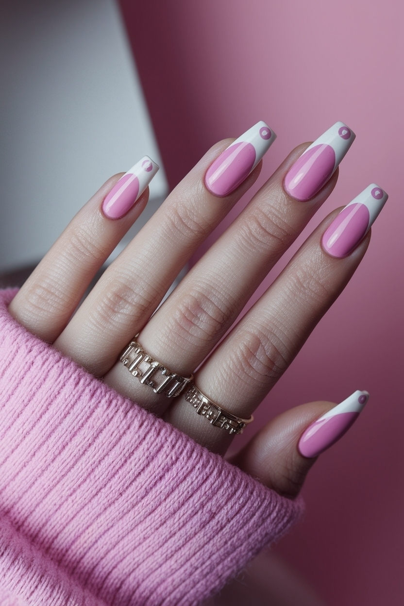 Creating Unique Pink on Pink French Tip Nails Styles outfit idea
