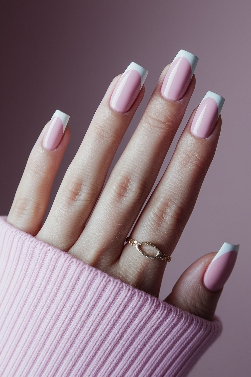 Pink Short French Tip Nails: Playful Shades for Your Manicure outfit idea
