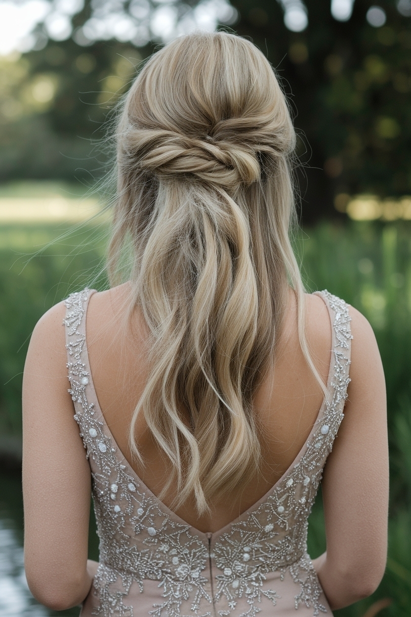 Prom Hair Styles Half Up Half Down for Elegant Nights outfit idea